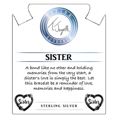 BRACELETS - Moonstone Stone Bracelet With Heart Sister Sterling Silver Charm