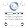 BRACELETS - Moonstone Stone Bracelet With Key To My Heart Sterling Silver Charm