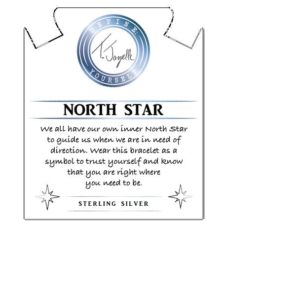 BRACELETS - Moonstone Stone Bracelet With North Star/White Opal Sterling Silver Charm