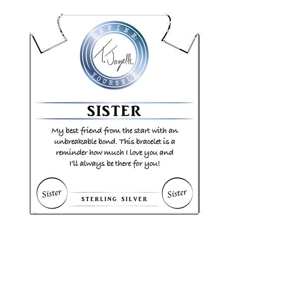 BRACELETS - Moonstone Stone Bracelet With Sister Sterling Silver Charm