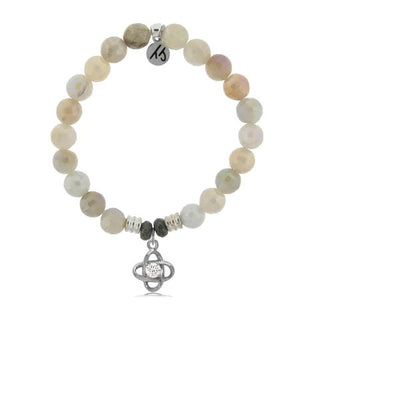 BRACELETS - Moonstone Stone Bracelet With Stronger Together Sterling Silver Charm