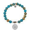 BRACELETS - Ocean Jasper Gemstone Bracelet With Protection Sterling Silver Charm