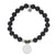 Onyx Stone Bracelet with Home is Where the Heart Is Sterling Silver Charm