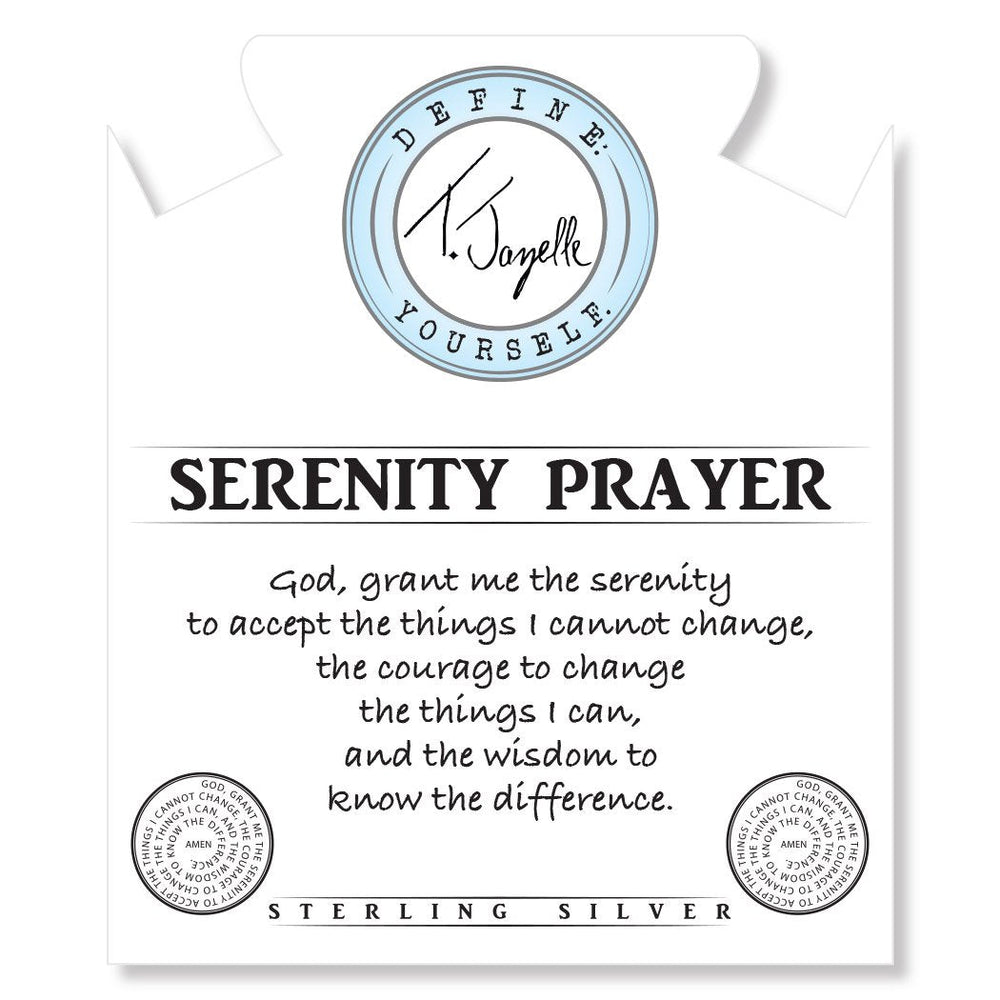 BRACELETS - Peach Moonstone Stone Bracelet With Serenity Prayer Silver Charm