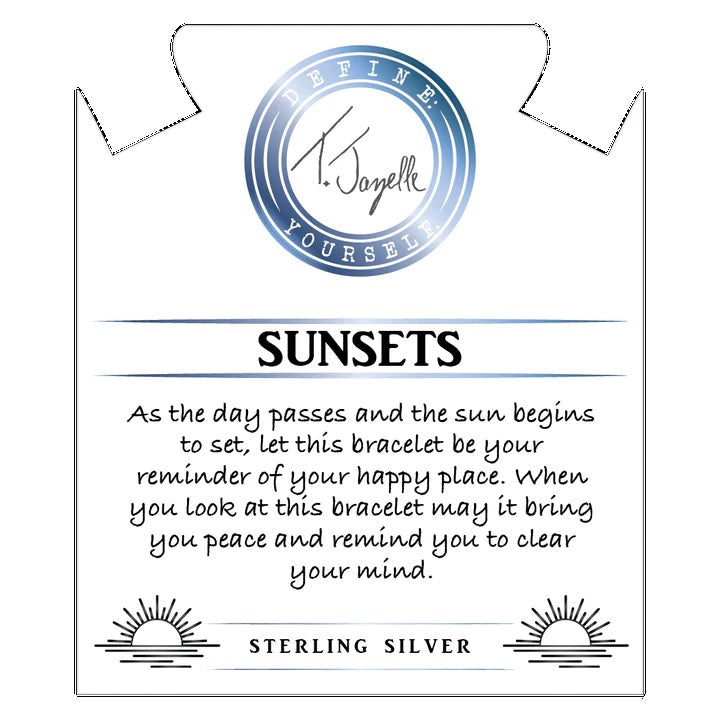 BRACELETS - Peach Moonstone Stone Bracelet With Sunsets Silver Charm