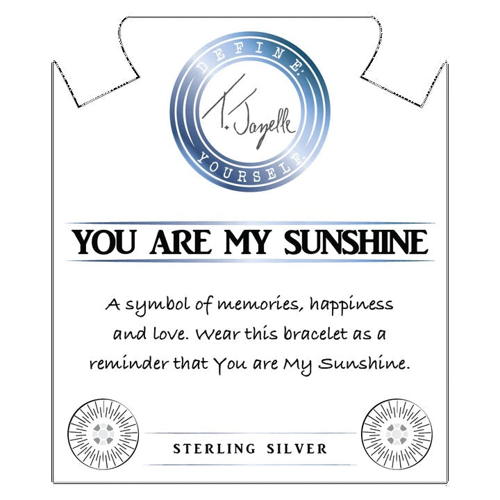 BRACELETS - Peach Moonstone Stone Bracelet With You Are My Sunshine Silver Charm