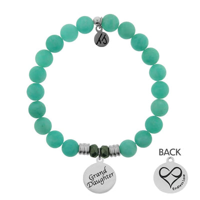 BRACELETS - Peruvian Amazonite Stone Bracelet With Granddaughter Sterling Silver Charm