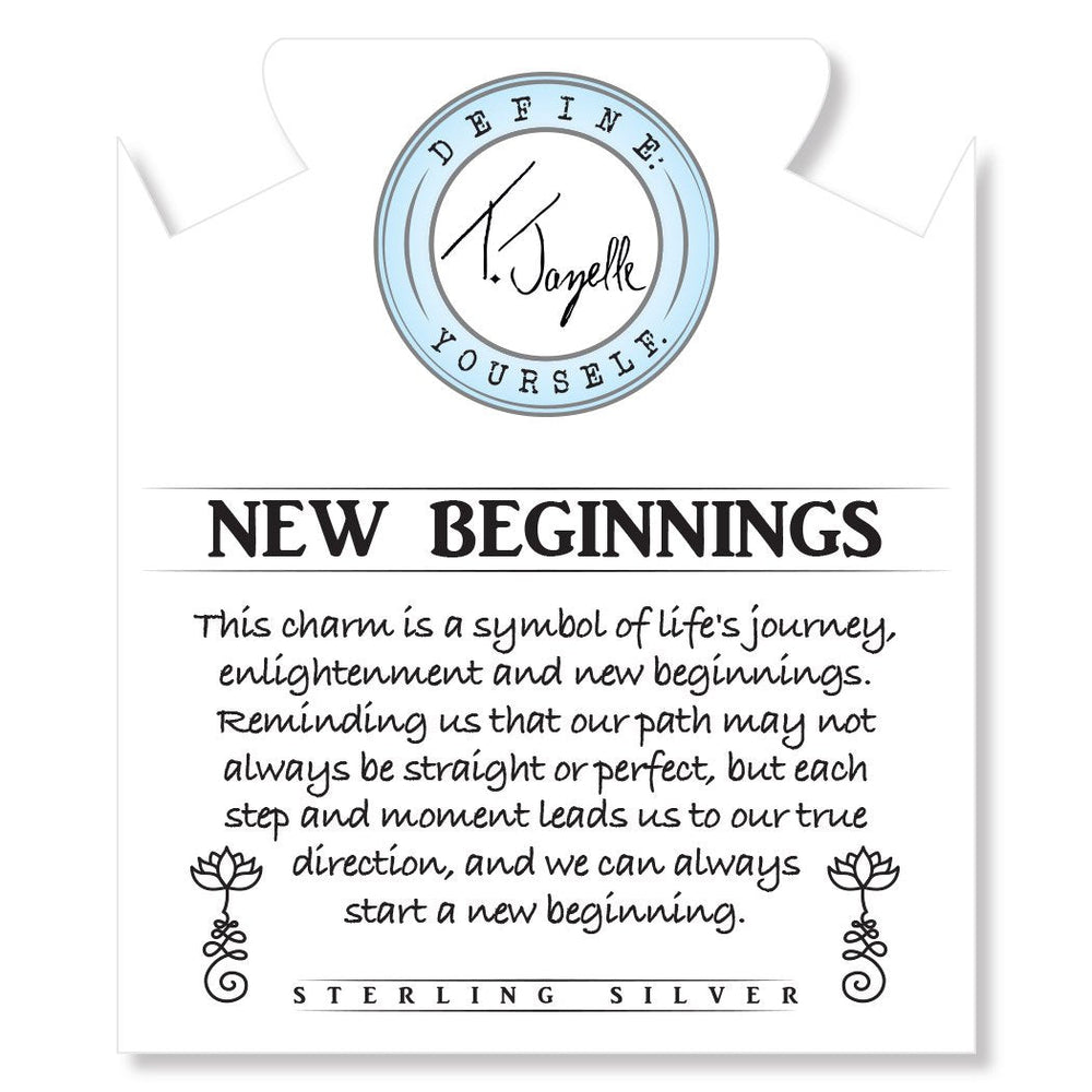 BRACELETS - Peruvian Amazonite Stone Bracelet With New Beginnings Sterling Silver Charm