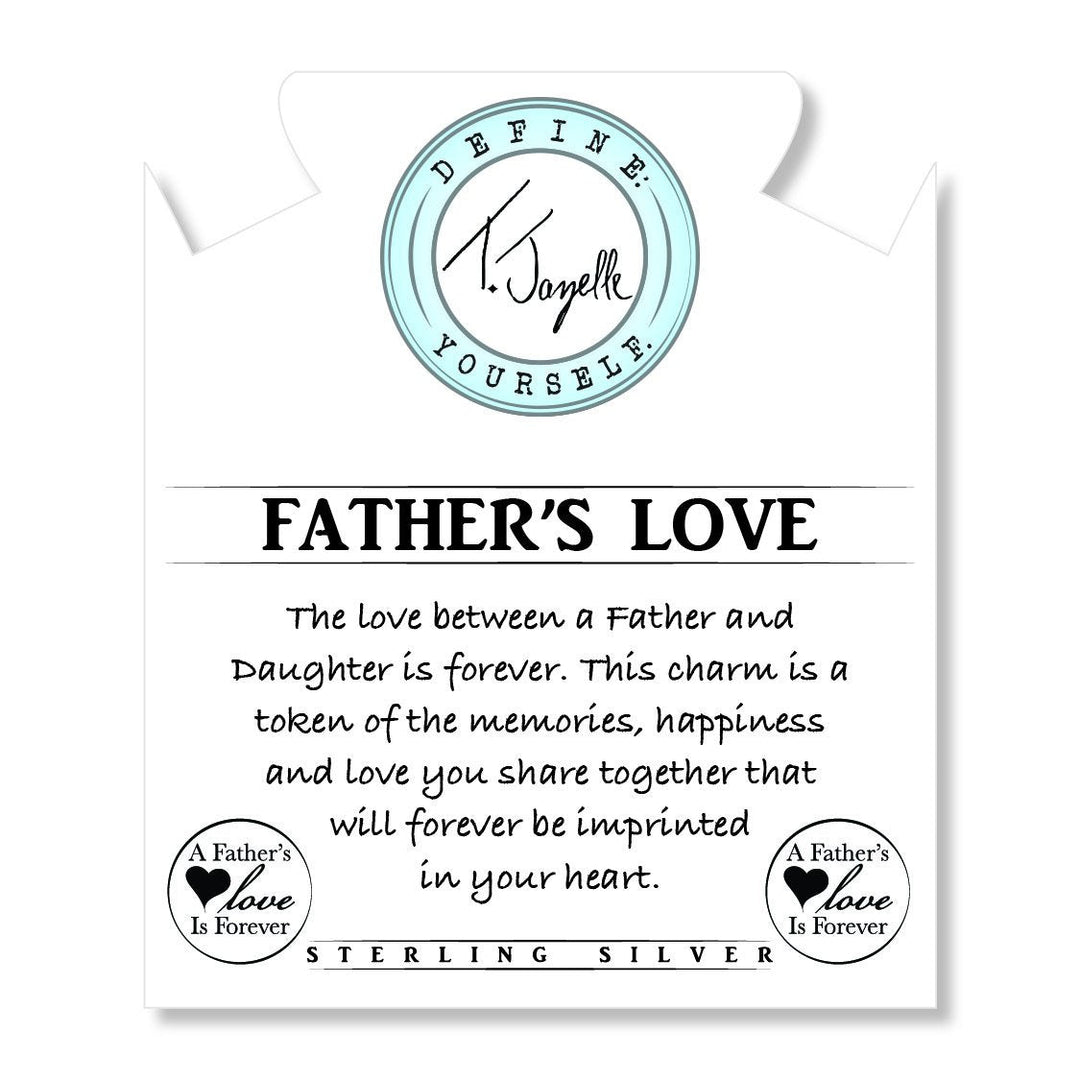 BRACELETS - Pink Jade Stone Bracelet With Fathers Love Sterling Silver Charm