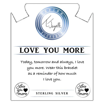 BRACELETS - Pink Jade Stone Bracelet With Love You More Sterling Silver Charm