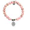 BRACELETS - Pink Shell Stone Bracelet With Celebrate Sterling Silver Charm