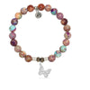 BRACELETS - Purple Jasper Stone Bracelet With Butterfly Sterling Silver Charm