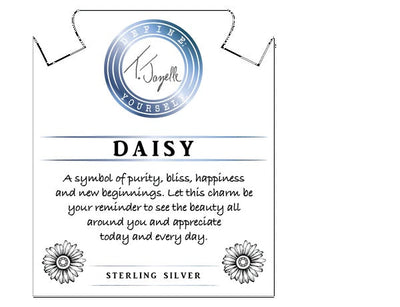 BRACELETS - Purple Jasper Stone Bracelet With Daisy Sterling Silver Charm