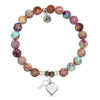BRACELETS - Purple Jasper Stone Bracelet With Key To My Heart Sterling Silver Charm