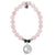 Rose Quartz Gemstone Bracelet with Mother Daughter Sterling Silver Charm