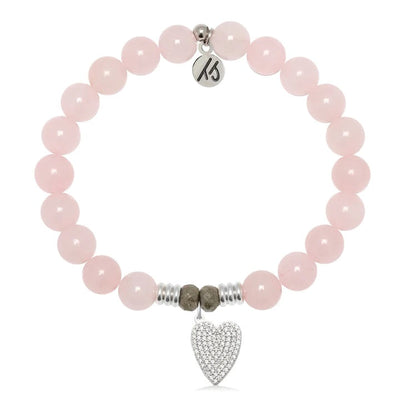 BRACELETS - Rose Quartz Gemstone Bracelet With You Are Loved Sterling Silver Charm