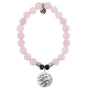 BRACELETS - Rose Quartz Stone Bracelet With Birthday Wishes Sterling Silver Charm
