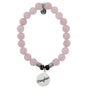 BRACELETS - Rose Quartz Stone Bracelet With Daughter Sterling Silver Charm