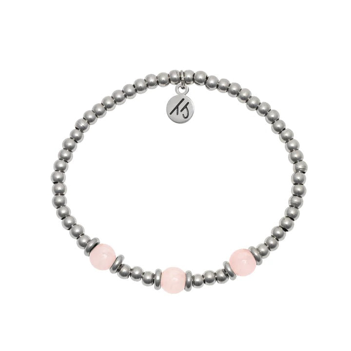 BRACELETS - Silver Affirmations Collection- Love Yourself Rose Quartz Bracelet