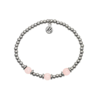 BRACELETS - Silver Affirmations Collection- Love Yourself Rose Quartz Bracelet