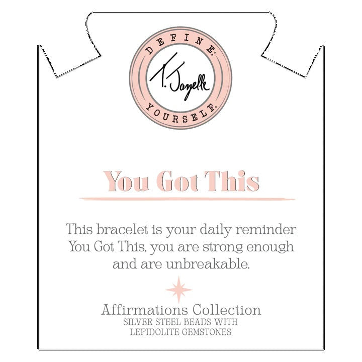 BRACELETS - Silver Affirmations Collection- You Got This Lepidolite Bracelet