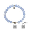 BRACELETS - Sky Blue Gemstone Bracelet With Unbreakable Sterling Silver Charm