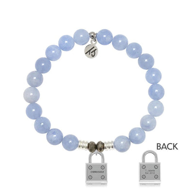 BRACELETS - Sky Blue Gemstone Bracelet With Unbreakable Sterling Silver Charm