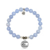 BRACELETS - Sky Blue Jade Gemstone Bracelet With Father's Love Sterling Silver Charm