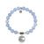 Sky Blue Jade Gemstone Bracelet with Father's Love Sterling Silver Charm