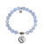 Sky Blue Jade Gemstone Bracelet with Nurse Sterling Silver Charm