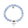 BRACELETS - Sky Blue Jade Stone Bracelet With Dragonfly Sterling Silver Charm