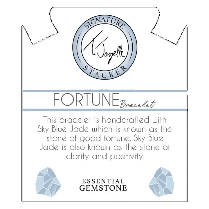 BRACELETS - Sky Blue Jade Stone Fortune Signature Stacker Bracelet