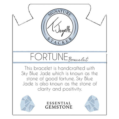 BRACELETS - Sky Blue Jade Stone Fortune Signature Stacker Bracelet