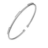 BRACELETS - Sterling Silver 2mm Mesh Cuff With CZ Accents