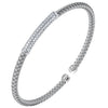 BRACELETS - Sterling Silver 4mm Mesh Cuff With CZ's