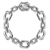 BRACELETS - Sterling Silver Bujukan And Elongated Octagon Link Chain 7.5 Inch Bracelet
