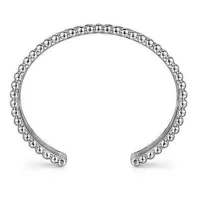 BRACELETS - Sterling Silver Bujukan & Pyramid Triple Row 6.25 Inch Bangle Bracelet