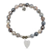 BRACELETS - Storm Agate  Gemstone Bracelet With You Are Loved Sterling Silver Charm