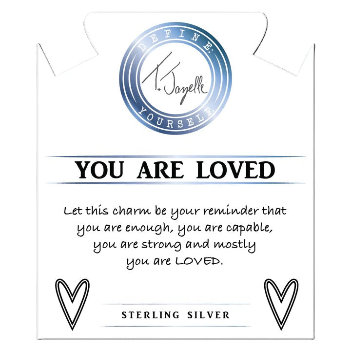 BRACELETS - Storm Agate  Gemstone Bracelet With You Are Loved Sterling Silver Charm