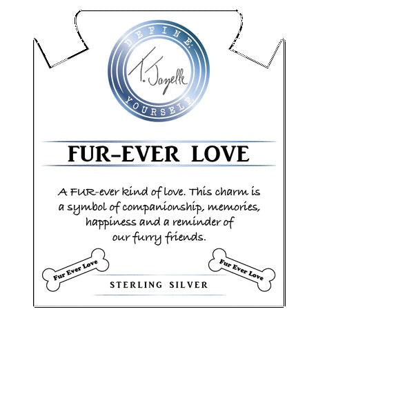 BRACELETS - Storm Agate Stone Bracelet With Fur Ever Love Sterling Silver Charm