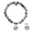 Storm Agate Stone Bracelet with Grandmother Sterling Silver Charm