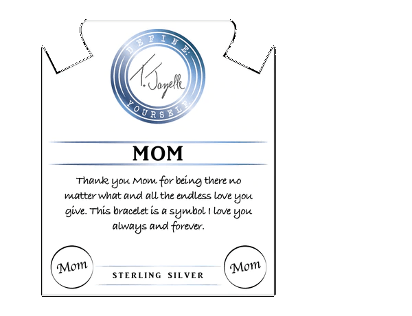 BRACELETS - Storm Agate Stone Bracelet With Mom Endless Love Sterling Silver Charm