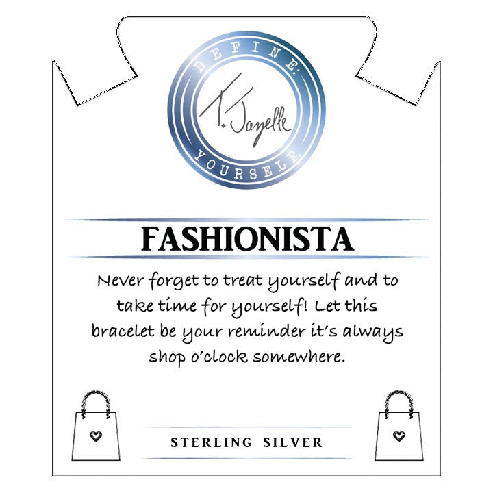 BRACELETS - Super 7 Gemstone Bracelet With Fashionista Sterling Silver Charm