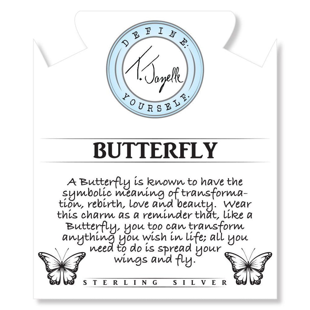 BRACELETS - Super 7 Stone Bracelet With Butterfly Sterling Silver Charm