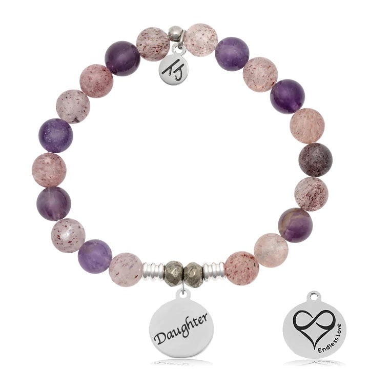 BRACELETS - Super 7 Stone Bracelet With Daughter Sterling Silver Charm