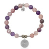 BRACELETS - Super 7 Stone Bracelet With Family Circle Sterling Silver Charm