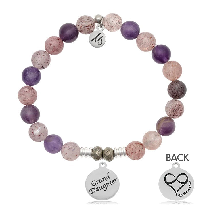 BRACELETS - Super 7 Stone Bracelet With Granddaughter Sterling Silver Charm