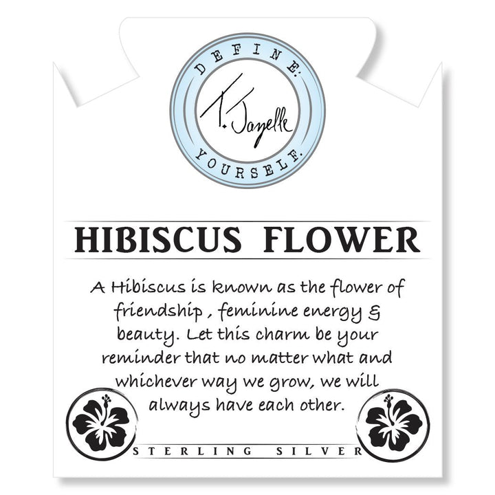 BRACELETS - Super 7 Stone Bracelet With Hibiscus Sterling Silver Charm