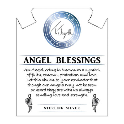 BRACELETS - Terahertz Stone Bracelet With Angel Blessings Sterling Silver Charm