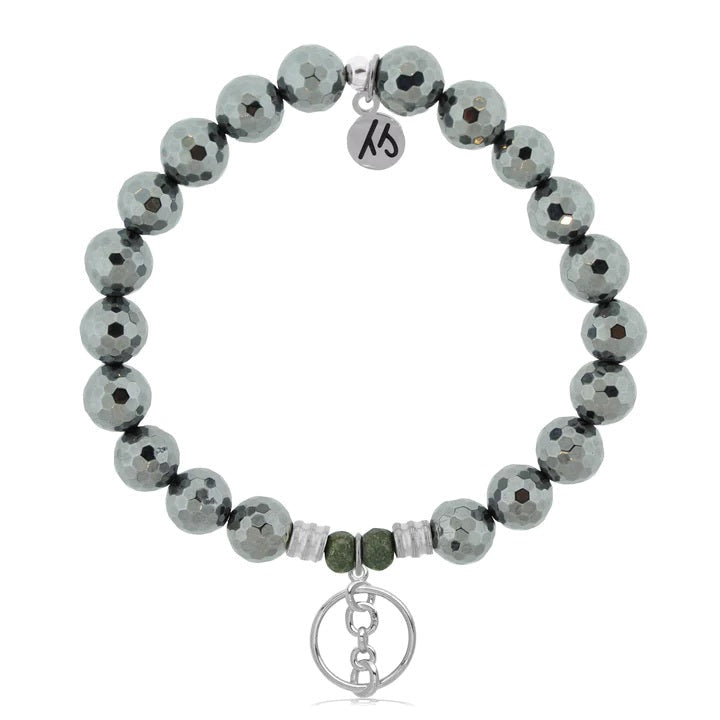 BRACELETS - Terahertz Stone Bracelet With Connection Sterling Silver Charm